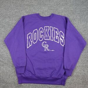 Vintage Colorado Rockies Sweatshirt Mens XL Purple MLB Baseball Team Rated 90s